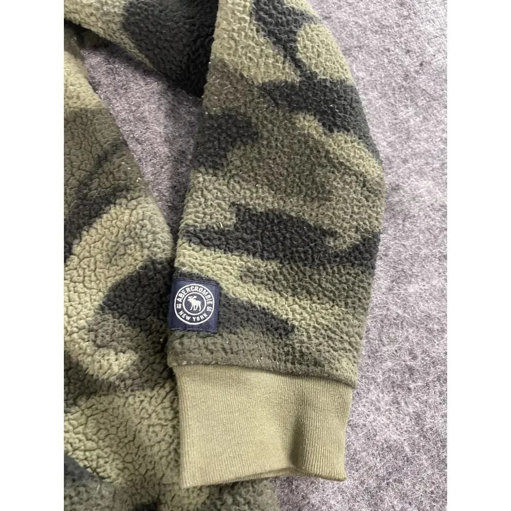 Abercrombie Hoodie Boys 13 14 Camouflage Big Logo Sweatshirt Pullover N311